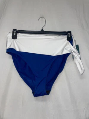 Precio de venta sugerido por el fabricante $62 Traje de baño Lauren by Ralph Lauren dos tonos cintura alta azul talla 16 nuevo sin etiquetas Foto 1 de 2