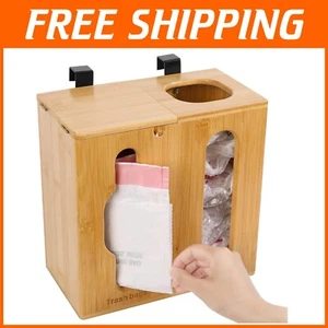 Porta generi alimentari e sacchetti della spazzatura in bambù extra large - organizer cucina efficiente - Foto 1 di 10