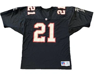 Deion Sanders Atlanta Falcons Jersey Mens Size 48 Russell Black Vintage - Picture 1 of 9