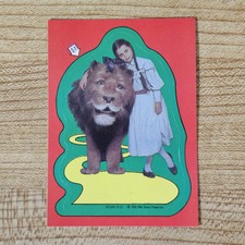 COWARDLY LION DOROTHY YELLOW BRICK ROAD TIK TOK RETURN TO OZ 1985 Sticker Card5A
