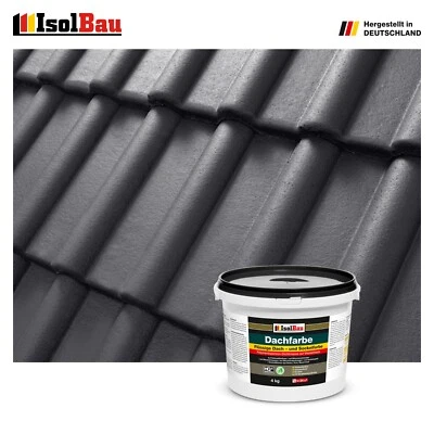 ISOLBAU Dachfarbe Anthrazit 4 kg Sockelfarbe Fassadenfarbe Dachbeschichtung RAL Farbe