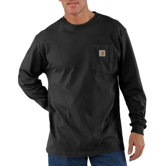 Camiseta para hombre Carhartt K126 manga larga ropa de trabajo cuello redondo Foto 1 de 1