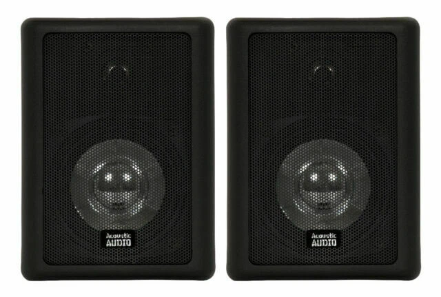 Acoustic Audio 151B 2 Way Speakers - Black, Pack of 2
