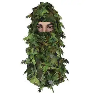 Woodland Camo 3D Camouflage Leaf Ghillie Suit Face Mask Paintball Hunting - Picture 1 of 16