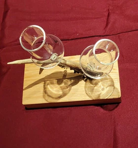 Schnapshalter mit Schnapsgläsern Geweih Bar Männerabend Schnaps Grappa Gläser - Bild 1 von 8
