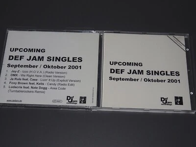 UPCOMING DEF JAM SINGLES SEPT-OKT 2001 (JAY-Z, DMX) / PROMO-CD 2001 (MINT-) - Bild 1 von 2