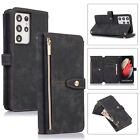 Zipper Leather Flip Case Wallet Cover For Samsung S24 S23 S22 S21 S20 Ultra Note