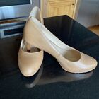 Cole Haan Air Nude Leather Platform Pumps With Stacked Heels Size 6b