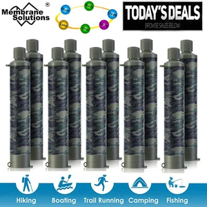 Outdoor Personal Water Filter Straws Survival Portable Water Purifier Camo 1-20P - Picture 1 of 16