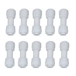 1/4" Od To 1/4" Od Push Fit Straight Union Quick Connector For Ro Water System P - Picture 1 of 8