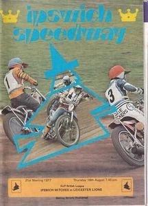 Vintage Speedway Programmes - Ipswich Witches vs Leicester Lions Aug 1977 - Imagen 1 de 1