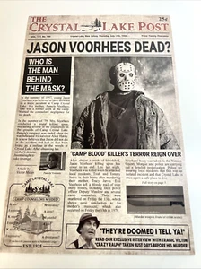 Viernes 13 "¿Jason Voorhees muerto?" Póster de periódico 12 pulgadas x 8 pulgadas." ¡Nuevo! - Imagen 1 de 1