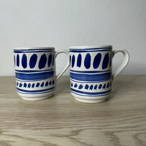 Kate Spade New York Lenox All In Good Taste Pretty Pantry Mugs Blue Set of 2 - Picture 1 of 7