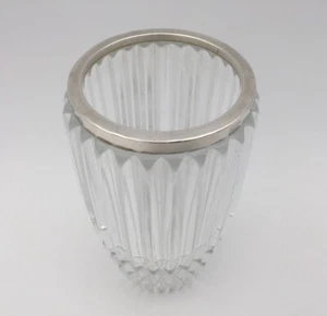 Kristallvase mit 925 Sterling Silberrand - Picture 1 of 4