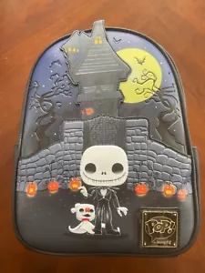 LOUNGEFLY DISNEY PARKS NBC FUNKO POP JACK skellington , BACKPACK NWT - Picture 1 of 6