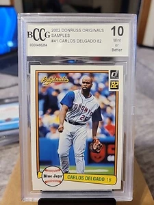 2002 Donruss Originals Samples #41 CARLOS DELGADO 82 BCCG Graded 10 - Picture 1 of 7