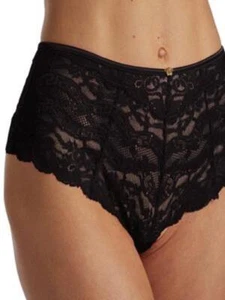 Versace Women's Black Floral Print Lace Bikini Panties Versace sz 3 US M IT 42 - Picture 1 of 5