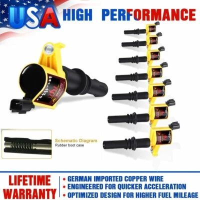 8Pcs Ignition Coils For 2004 2005 2006 2007-2008 Ford F-150 F-250 4.6/5.4L DG511 - Image 1 of 4