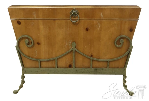 54405EC: Country Pine Flip Top Iron Base Coffee Table Chest Cover