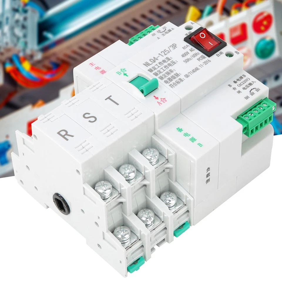 Interruptor de palanca de transferencia automática de doble alimentación AC 400V 3P 80A multifuncional nuevo Foto 1 de 4