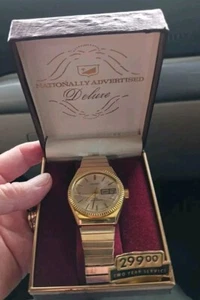 SEIKO DATOMATIC 23 Vtg New GOLD PLATED WATCH NIOB Working - Picture 1 of 16