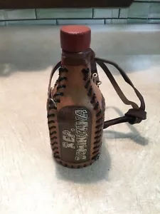 Decanter vuoto vintage lavorato a mano rivestito in pelle Repubblica Dominica - Foto 1 di 10