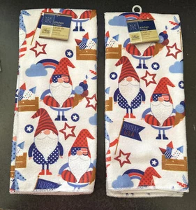 Juego de 2 toallas de cocina Home Collection rojo patriótico blanco azul - Imagen 1 de 3