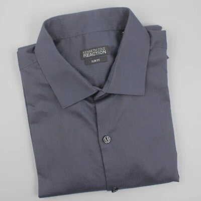 Kenneth Cole Reaction Slim Fit - Gray - Men's Dress Shirt - Size L - Image 1 of 4