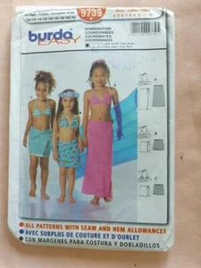 Burda 9739 Child's Bikini Top & Wrap Skirts in 2 Lengths Pattern Size 4-12 - Picture 1 of 2