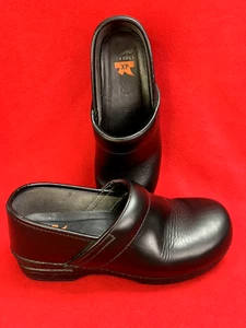 Women's Dansko XP Black Leather Nursing Clogs Size EU 41 US 10.5 - 11 - VGUC - Picture 1 of 11