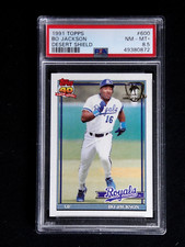 BO JACKSON PSA 8.5 TOPPS 1991 DESERT SHIELD BASEBALL CARD #600 RARE ISSUE NM-MT+