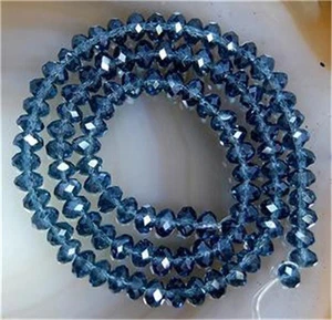 1000 Pcs 3x4mm Faceted Blue Ink Crystal Rondelle Gems Loose Beads - Picture 1 of 1