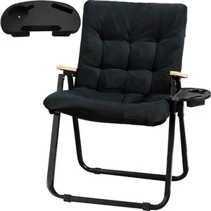 Folding Camping Chair with Detachable Cushion and Cup Holder, Lawn Chair with... - Picture 1 of 6