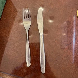 (2) pcs Vintage PLAYBOY CLUB Stainless Spoons, Knife, Fork - Picture 1 of 3