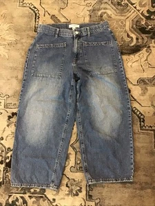 Lucky Brand Damenjeans Größe 10 30 hoher Bund weites Bein kurz Denim blau - Bild 1 von 6