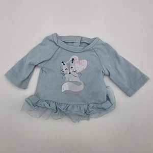 American Girl Marke Puppe Fuchs Pyjama Party Shirt blau Rüschen Langarm - Bild 1 von 5