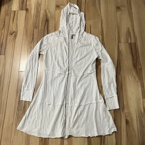 Ethyl Para Mujer Talla S Blanco Slub Algodón Capucha Cubrir Ligero Línea A Volantes - Imagen 1 de 8