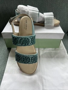 Coldwater Creek Womens Sz 10 Green Sandals Carlita New NIB 23809 Beaded Flats - Picture 1 of 7