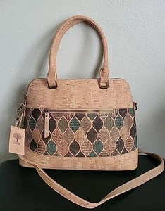 Cortica handbag,shoulder bag,in natural cork, mosaic,13"X 10"Brand New - Picture 1 of 5