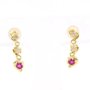 Schmuck 18K Gelbgold Ohrring Rubin Diamant Versandkostenfrei Gebraucht - Bild 1 von 4