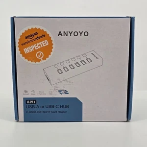 ANYOYO 6 PORT USB 3.0 HIGH SPEED HUB w/ AC Adapter - Picture 1 of 3