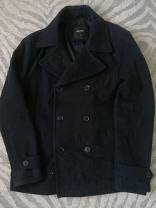 Burton Men's Navy Pea Coat Size Medium Double-Breasted - Picture 1 of 12