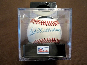 TED WILLIAMS BOSTON RED SOX HOF SIGNED AUTO VINTAGE OAL BASEBALL GRADED 8 PSADNA - Picture 1 of 6