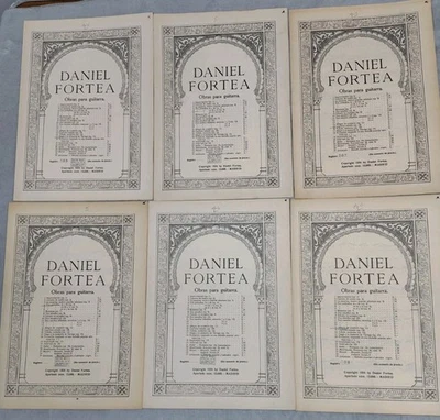 Daniel Fortea Lot Of 6 Sheet Music Spanish Classical Op #s 4 5 6 11 13 15 Vtg - Image 1 of 4
