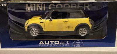 RARE Yellow 1/18 Autoart BMW Mini Cooper Diecast Model - Image 1 of 4