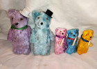 ancien ours la  famille   papier mache & fourrure ANTIC mini TEDDYBEAR  familly