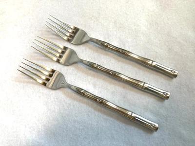Tenedor de ensalada de bambú inoxidable 3 Hampton Plaversmiths 7 1/8" Foto 1 de 4