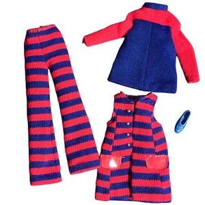 Vintage Barbie FRANCIE #1243 Striped Types Mod Outfit - Picture 1 of 4