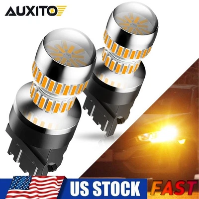 2 piezas AUXITO ámbar 3157 LED DRL señal de giro luz de estacionamiento intermitente bombillas de esquina CEI Foto 1 de 4