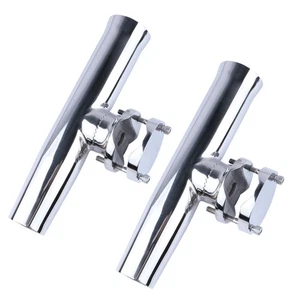 Set 2 portacanne da pesca in acciaio inox 316 per barca yacht montaggio su rotaia 1-2 in - Foto 1 di 8